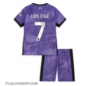 Liverpool Luis Diaz #7 Terza Maglia Bambino 2023-24 Manica Corta (+ Pantaloni corti)
